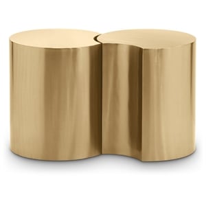 Meridian Furniture Dimple 2 Piece Gold Iron Metal End Table