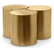 Meridian Furniture Dimple 3 Piece Gold Iron Metal Coffee Table