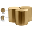 Meridian Furniture Dimple 3 Piece Gold Iron Metal Coffee Table