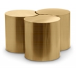 Meridian Furniture Dimple 3 Piece Gold Iron Metal Coffee Table