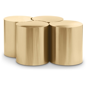 Meridian Furniture Dimple 4 Piece Gold Iron Metal Coffee Table