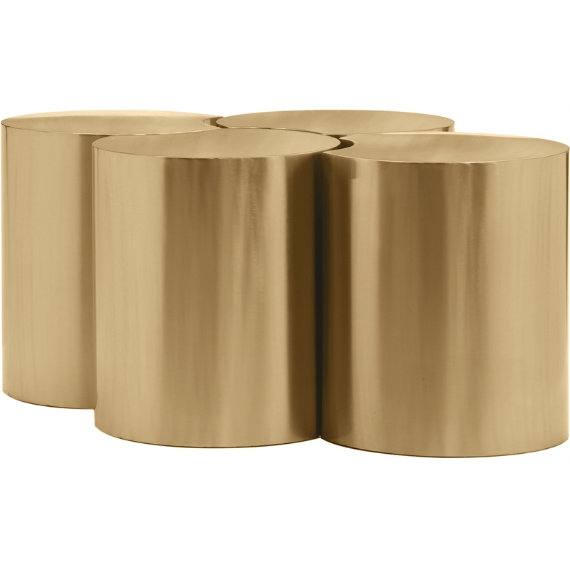 Meridian Furniture Dimple 4 Piece Gold Iron Metal Coffee Table