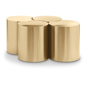 Meridian Furniture Dimple 4 Piece Gold Iron Metal Coffee Table