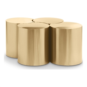 Meridian Furniture Dimple 4 Piece Gold Iron Metal Coffee Table