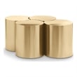 Meridian Furniture Dimple 4 Piece Gold Iron Metal Coffee Table