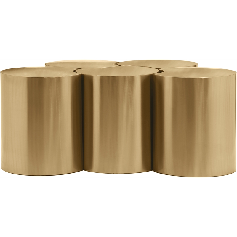 Meridian Furniture Dimple 5 Piece Gold Iron Metal Coffee Table