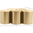 Meridian Furniture Dimple 5 Piece Gold Iron Metal Coffee Table