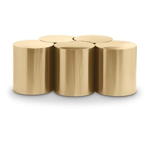 Meridian Furniture Dimple 5 Piece Gold Iron Metal Coffee Table