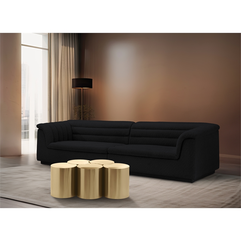 Meridian Furniture Dimple 5 Piece Gold Iron Metal Coffee Table