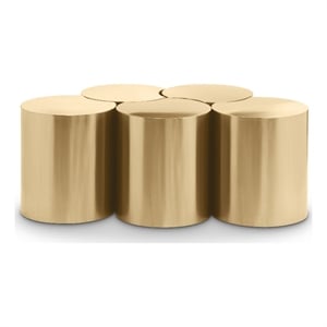 Meridian Furniture Dimple 5 Piece Gold Iron Metal Coffee Table