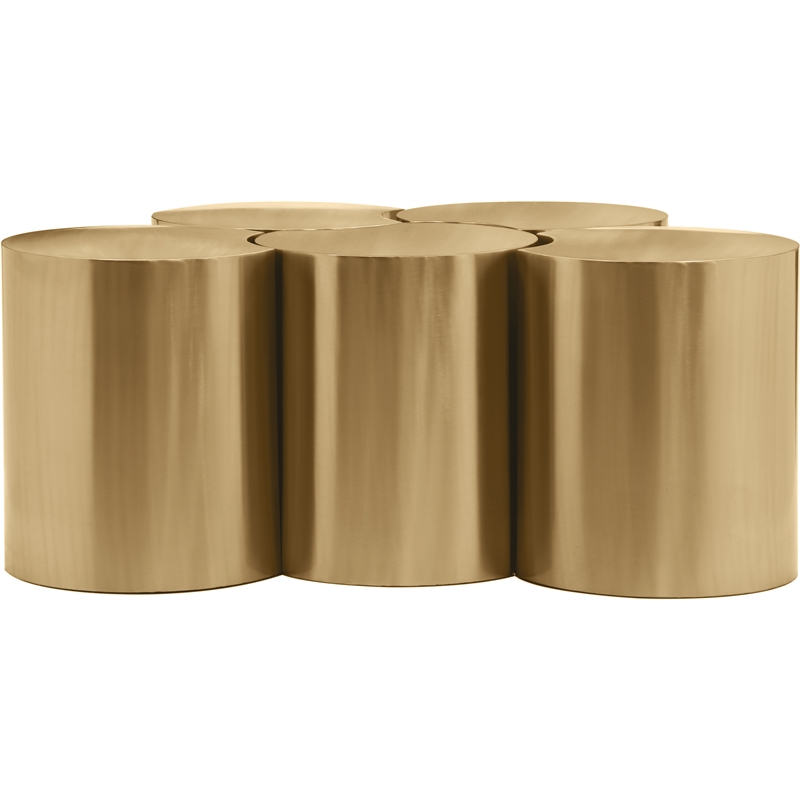 Meridian Furniture Dimple 5 Piece Gold Iron Metal Coffee Table