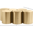 Meridian Furniture Dimple 6 Piece Gold Iron Metal Coffee Table