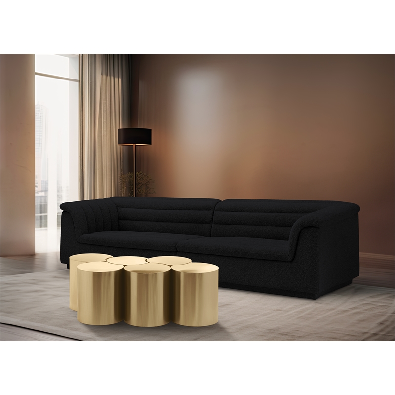 Meridian Furniture Dimple 6 Piece Gold Iron Metal Coffee Table