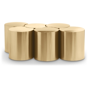 Meridian Furniture Dimple 6 Piece Gold Iron Metal Coffee Table