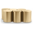 Meridian Furniture Dimple 6 Piece Gold Iron Metal Coffee Table