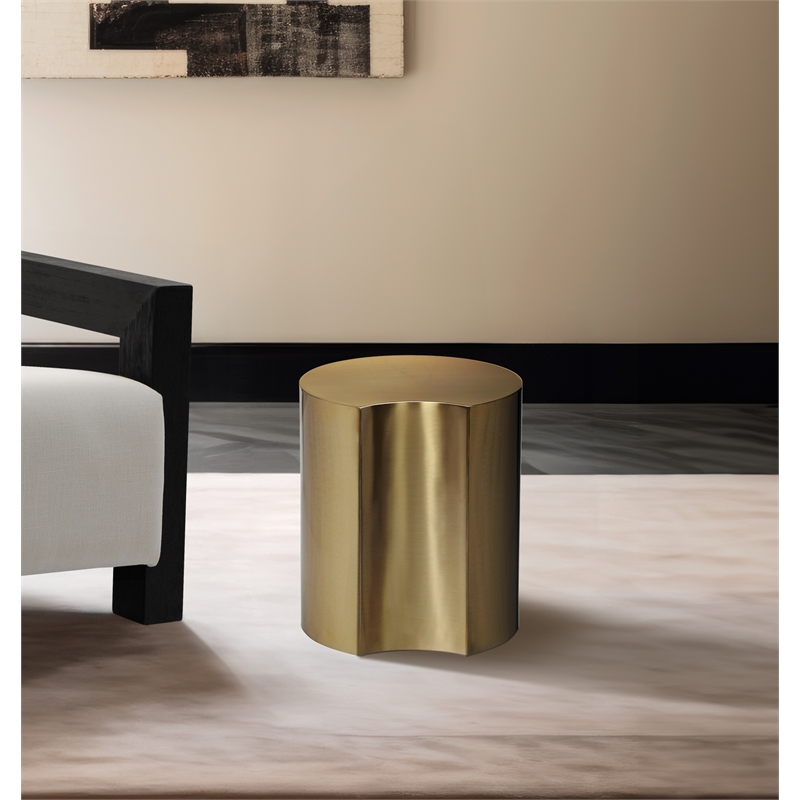 Meridian Furniture Dimple Gold Iron Metal End Table