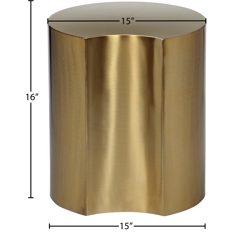 Meridian Furniture Dimple Gold Iron Metal End Table