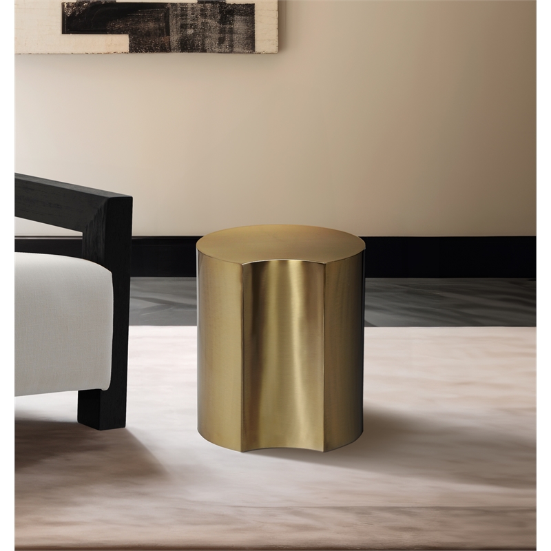 Meridian Furniture Dimple Gold Iron Metal End Table