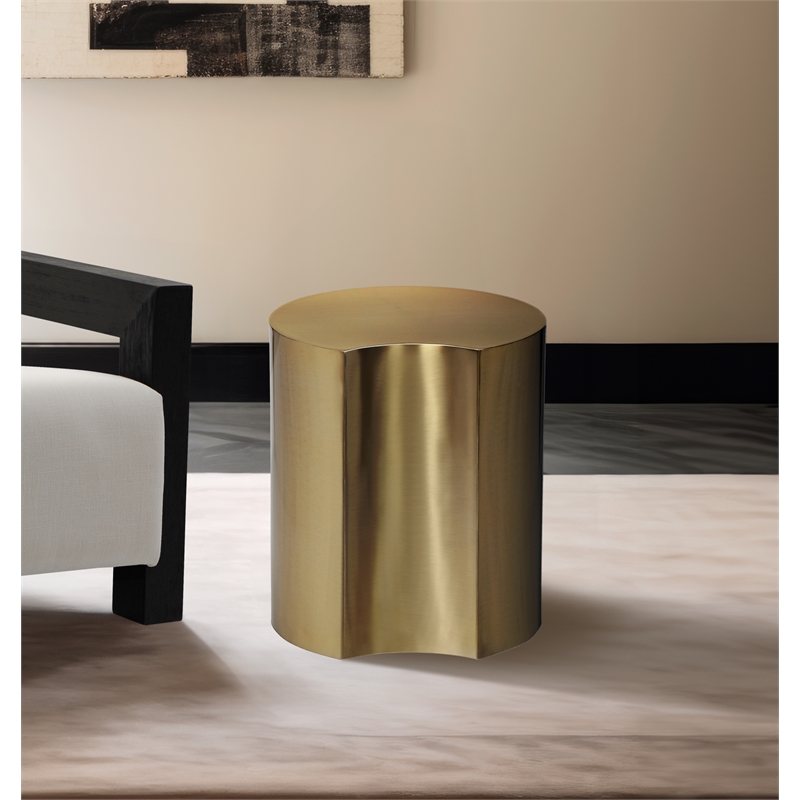 Meridian Furniture Dimple Gold Iron Metal End Table