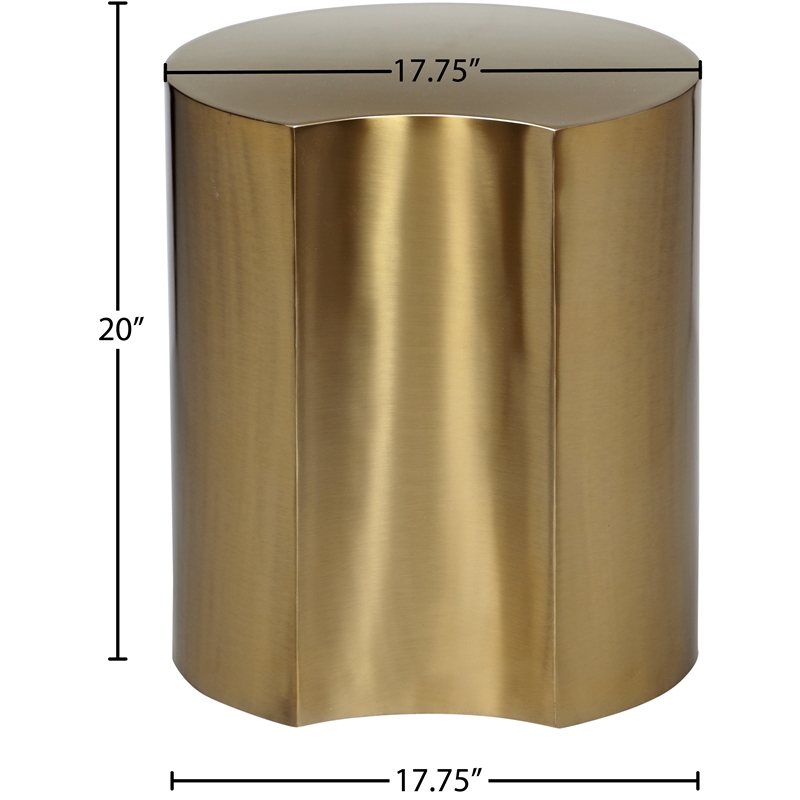 Meridian Furniture Dimple Gold Iron Metal End Table