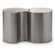 Meridian Furniture Dimple 2 Piece Silver Iron Metal End Table
