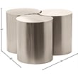 Meridian Furniture Dimple 3 Piece Silver Iron Metal Coffee Table