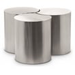 Meridian Furniture Dimple 3 Piece Silver Iron Metal Coffee Table