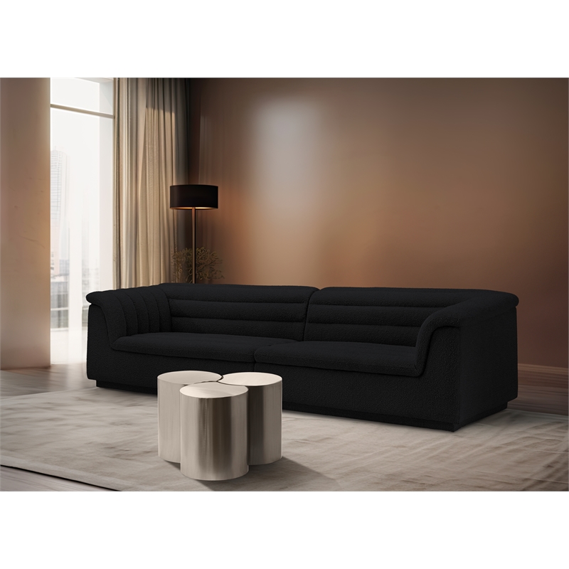 Meridian Furniture Dimple 3 Piece Silver Iron Metal Coffee Table