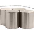 Meridian Furniture Dimple 4 Piece Silver Iron Metal Coffee Table