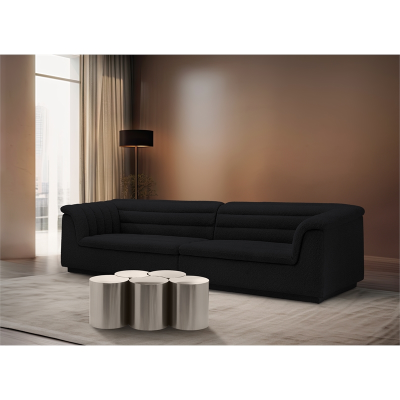 Meridian Furniture Dimple 5 Piece Silver Iron Metal Coffee Table