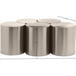 Meridian Furniture Dimple 5 Piece Silver Iron Metal Coffee Table