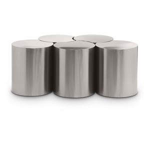 Meridian Furniture Dimple 5 Piece Silver Iron Metal Coffee Table