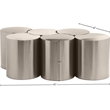 Meridian Furniture Dimple 6 Piece Silver Iron Metal Coffee Table