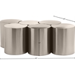 Meridian Furniture Dimple 6 Piece Silver Iron Metal Coffee Table