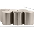 Meridian Furniture Dimple 6 Piece Silver Iron Metal Coffee Table