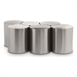 Meridian Furniture Dimple 6 Piece Silver Iron Metal Coffee Table