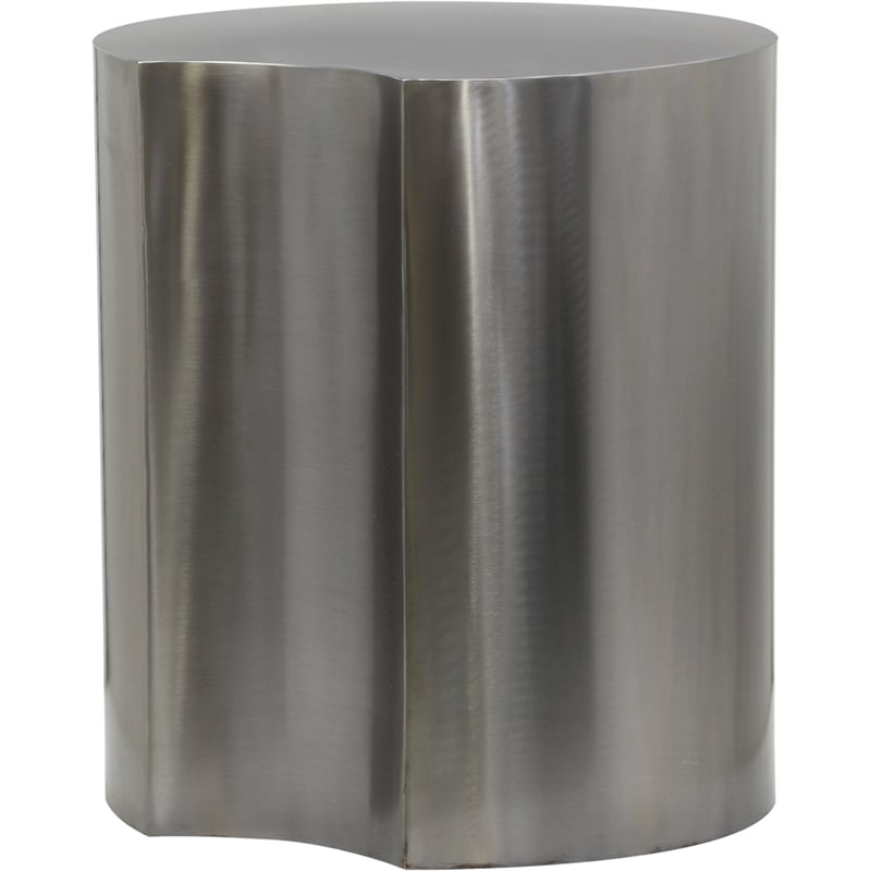 Meridian Furniture Dimple Silver Iron Metal End Table