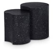 Meridian Furniture Dimple 2 Piece Black Terrazzo Pattern Iron Metal End Table