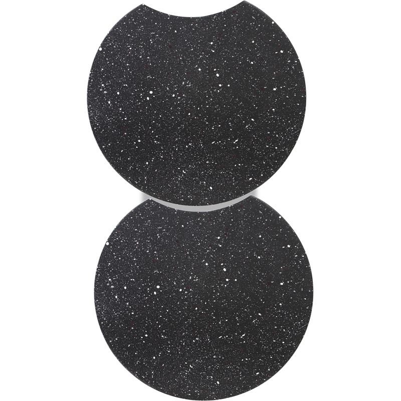 Meridian Furniture Dimple 2 Piece Black Terrazzo Pattern Iron Metal End Table