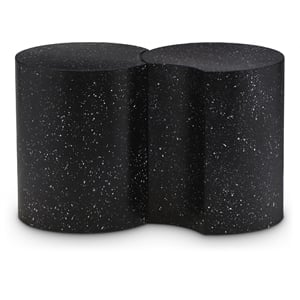Meridian Furniture Dimple 2 Piece Black Terrazzo Pattern Iron Metal End Table