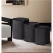 Meridian Furniture Dimple 3 Piece Black Terrazzo Pattern Iron Metal End Table