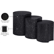 Meridian Furniture Dimple 3 Piece Black Terrazzo Pattern Iron Metal End Table