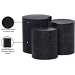 Meridian Furniture Dimple 3 Piece Black Terrazzo Pattern Iron Metal End Table