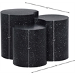 Meridian Furniture Dimple 3 Piece Black Terrazzo Pattern Iron Metal End Table