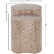 Meridian Furniture Dimple 2 Piece Taupe Terrazzo Pattern Iron Metal End Table