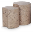 Meridian Furniture Dimple 2 Piece Taupe Terrazzo Pattern Iron Metal End Table