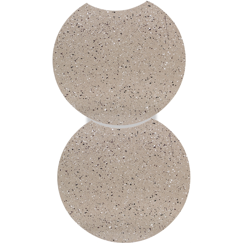 Meridian Furniture Dimple 2 Piece Taupe Terrazzo Pattern Iron Metal End Table