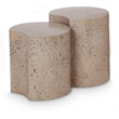 Meridian Furniture Dimple 2 Piece Taupe Terrazzo Pattern Iron Metal End Table