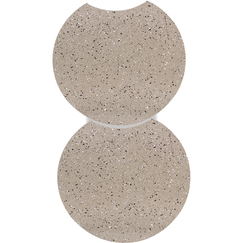 Meridian Furniture Dimple 2 Piece Taupe Terrazzo Pattern Iron Metal End Table