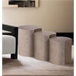 Meridian Furniture Dimple 3 Piece Taupe Terrazzo Pattern Iron Metal End Table